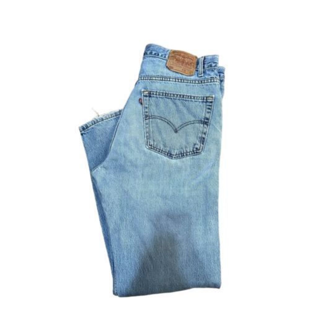 VTG LEVIS 505 Regular Fit Straight Blue Denim Jeans SIZE 38x32 Made In Canada